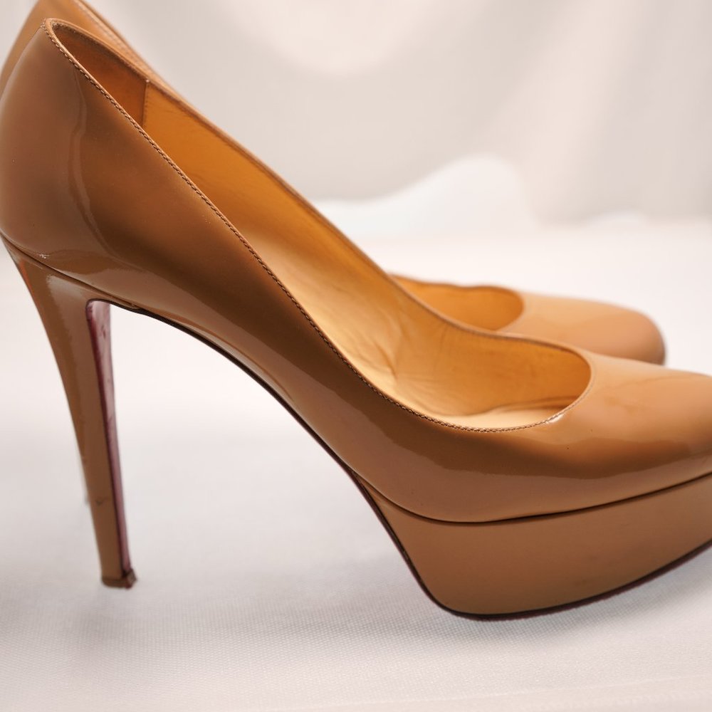 Christian louboutin BIANCA Patent/PVC light gold color